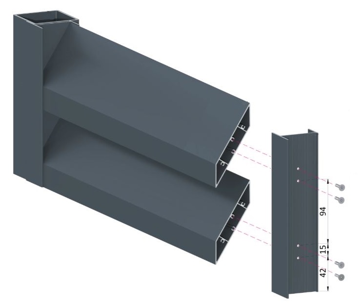 Aluminiowe lamele w kolorze antracytowym