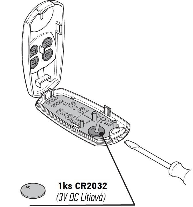 Wymiana baterii w pilocie CAME Top TOP-432EE