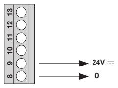 ROBO600 – oryginalny szczegół: 8 = 0 V, 9 = +24 V DC ROBO600 – oryginalny szczegół: 8 = 0 V, 9 = +24 V DC