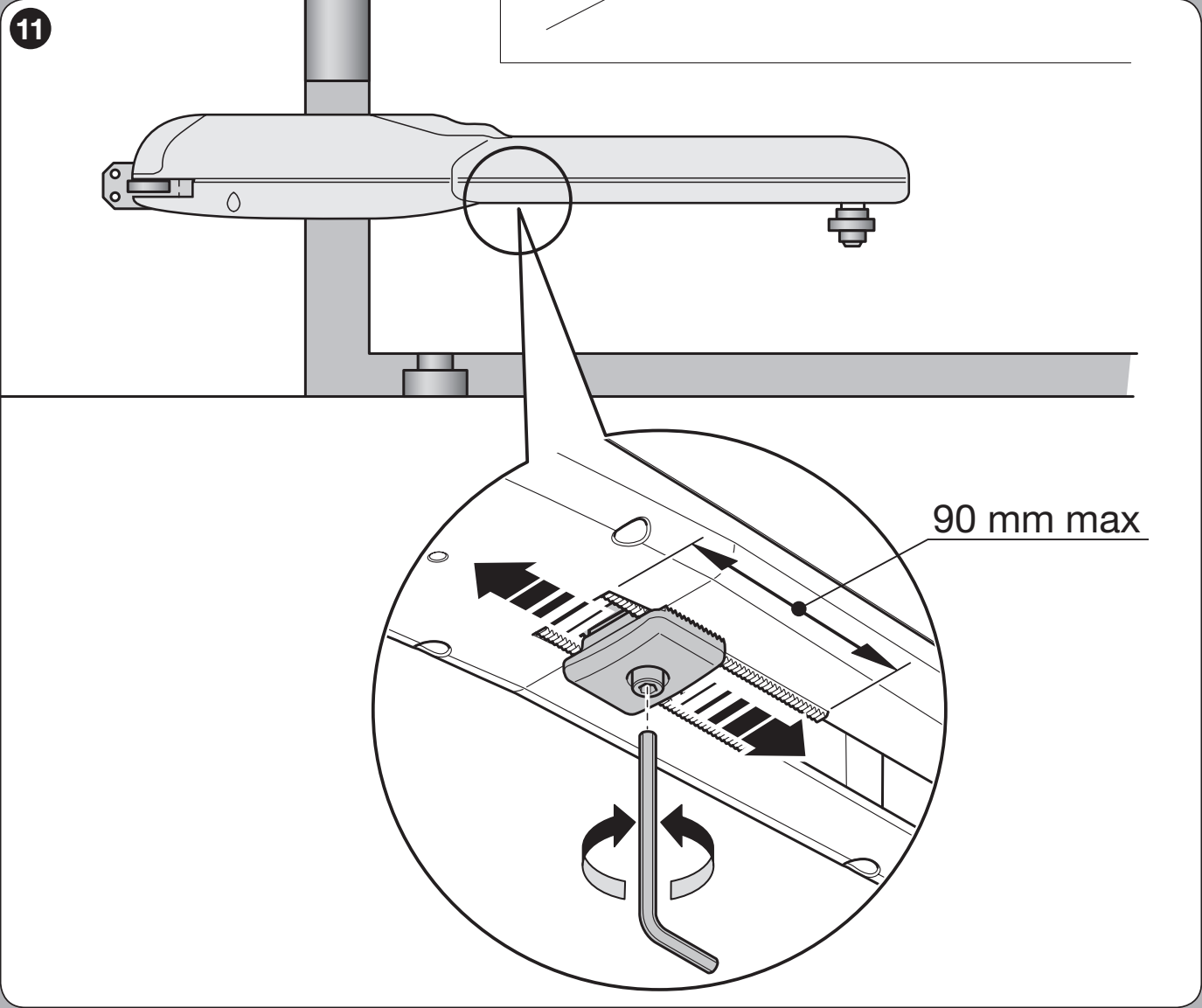 WINGO – ustawienie mechanicznego ogranicznika otwierania WINGO – ustawienie mechanicznego ogranicznika otwierania