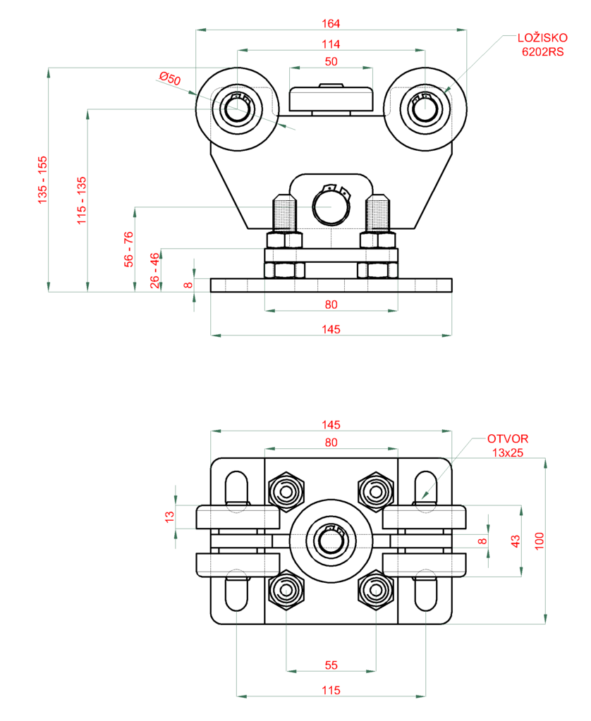 Rysunek wózka V-02-12 Rysunek wózka V-02-12