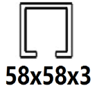 Do profilu C 58x58x3 mm