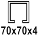 Do profilu C 70x70x4 mm