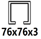 Do profilu C 76x76x3 mm