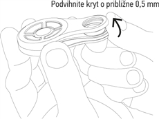 2. Unieś dolną część obudowy o około 0,5 mm 2. Unieś dolną część obudowy o około 0,5 mm