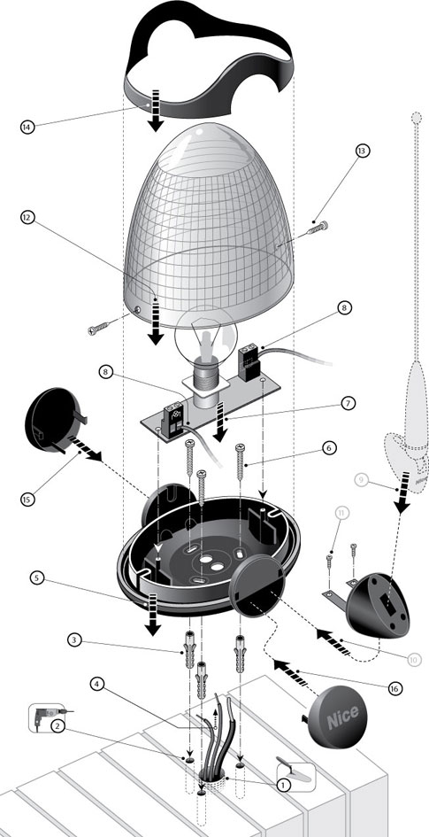 Sposób montażu lampy NICE LUCYB