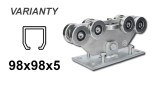 Wózek z 9 rolkami do profilu C 98 × 98 × 5 mm